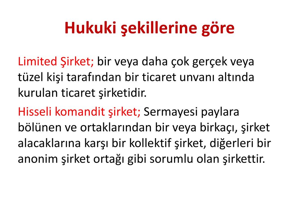 İŞLETME TÜRLERİ VE İŞLETMENİN KURULUŞU ppt indir